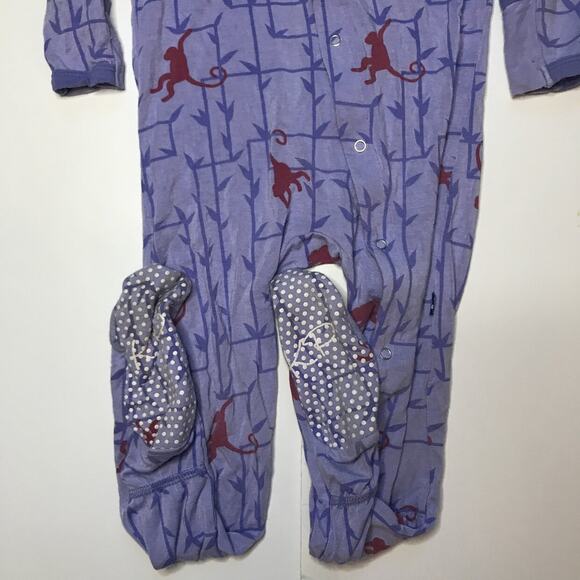 Kickee Pants Bamboo Monkey Footed Pajamas 3T - Picture 4 of 5